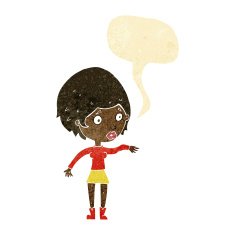 cartoon concerned woman reaching out with speech bubble N2