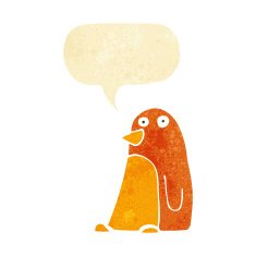 cartoon bird with speech bubble N20