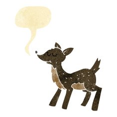 cute cartoon deer with speech bubble N2