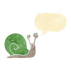 cartoon snail with speech bubble N5