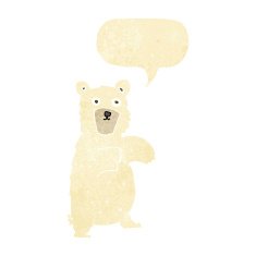 cartoon polar bear with speech bubble N7