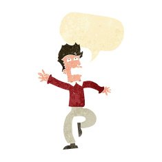 cartoon man panicking with speech bubble N3