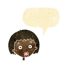 cartoon shocked woman with speech bubble N7
