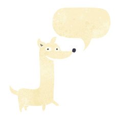 funny cartoon dog with speech bubble N2