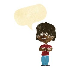 cartoon happy man with speech bubble N23