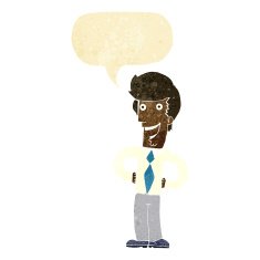 cartoon happy man with speech bubble N24
