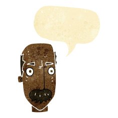 cartoon annoyed old man with speech bubble N4