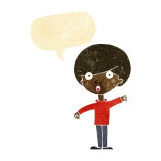 cartoon shocked boy with speech bubble
