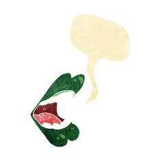 cartoon halloween mouth with speech bubble N2