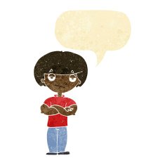 cartoon smug looking man with speech bubble
