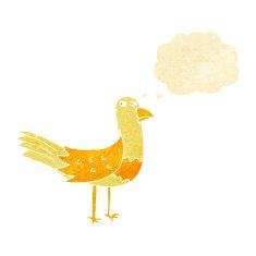 cartoon bird with speech bubble N22