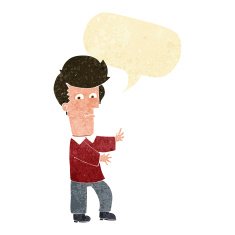 cartoon man gesturing wildly with speech bubble N2
