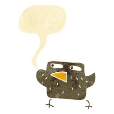 cartoon bird with speech bubble N23