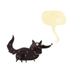cartoon little dog with speech bubble N3