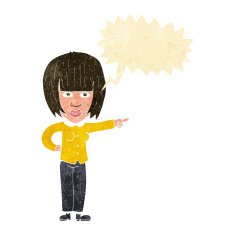 cartoon pointing annoyed woman with speech bubble N2