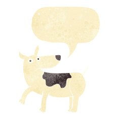 funny cartoon dog with speech bubble N3
