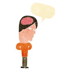 cartoon man with big brain speech bubble N2