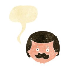 cartoon man with mustache speech bubble N7