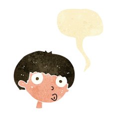 cartoon surprised boy with speech bubble N4