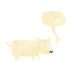 cartoon little dog with speech bubble N4