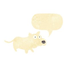 cartoon happy little dog with speech bubble N2