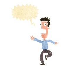 cartoon shrieking man with speech bubble N2