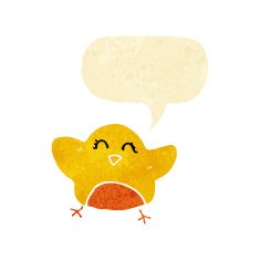 cartoon bird with speech bubble N24