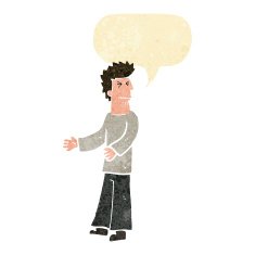 cartoon disgusted man with speech bubble N2