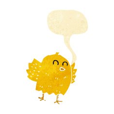cartoon bird with speech bubble N27