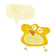 funny cartoon robin with speech bubble N2
