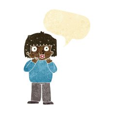 cartoon worried boy with speech bubble N3