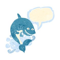 cartoon shark with speech bubble