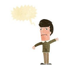 cartoon angry man with speech bubble N7