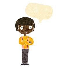 cartoon staring boy with speech bubble N2