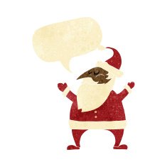 cartoon santa claus with speech bubble N17