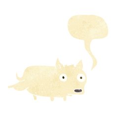 cartoon little dog cocking leg with speech bubble N2