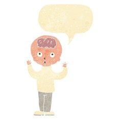 cartoon genius with speech bubble N2