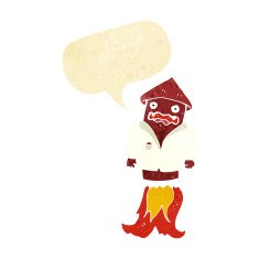 cartoon firework in business suit with speech bubble N2