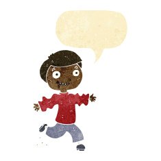 cartoon excited boy with speech bubble N9