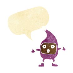 cartoon funny creature with speech bubble N5