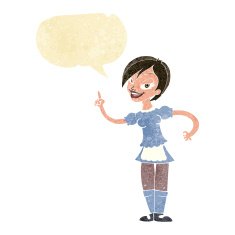 cartoon waitress taking order with speech bubble N2