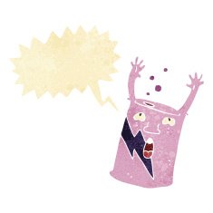 cartoon soda can character with speech bubble