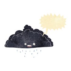 cartoon rain cloud with speech bubble N2