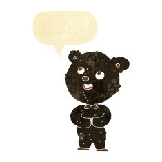 cartoon cute teddy bear with speech bubble