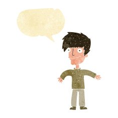 cartoon happy man with speech bubble N30