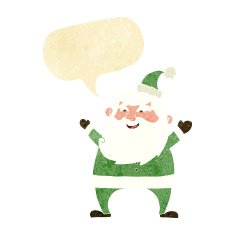 jolly santa cartoon with speech bubble N4
