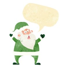 jolly santa cartoon with speech bubble N5
