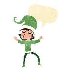 santa's helper cartoon with speech bubble N2