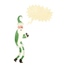 cartoon santa claus with speech bubble N19