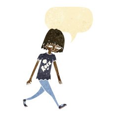 cartoon teenager with speech bubble